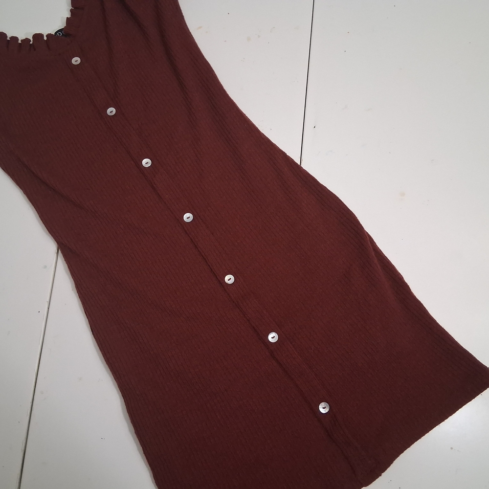Mind Code Rust Midi Dress - Picture 5 of 8